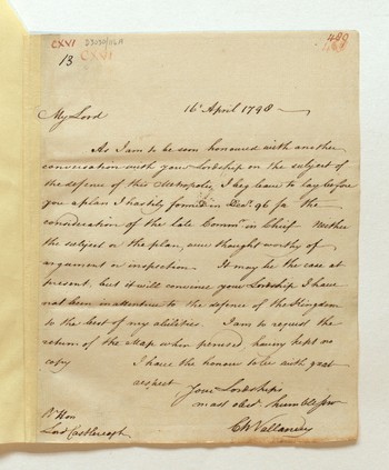 Letter from Lieutenant-General C.W. Vallancey