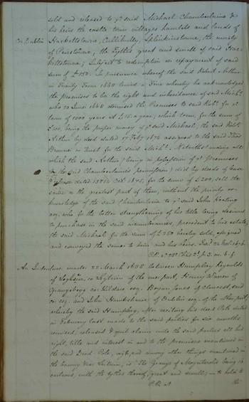 Indenture between Humphrey Reynolds on the one part, Henry Warren 